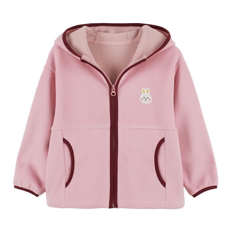Xiao Yin Man Girls' Hooded Anti-Static Fleece Jacket