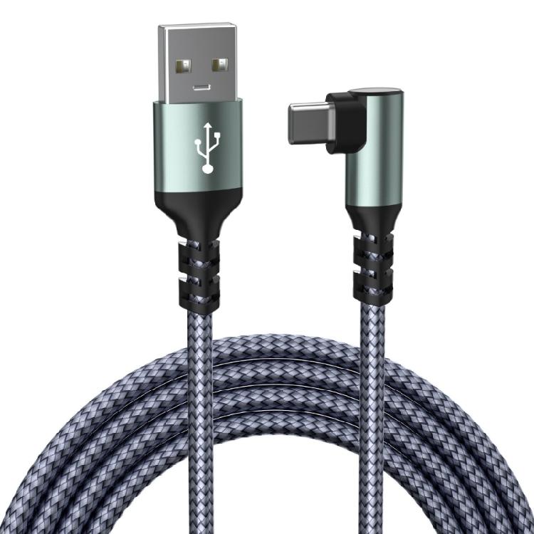 Practical Flexible USB Type C Fast Charge Cord 2Meters Angled Connectors Suitable for Smartphones Switches Power Delivery