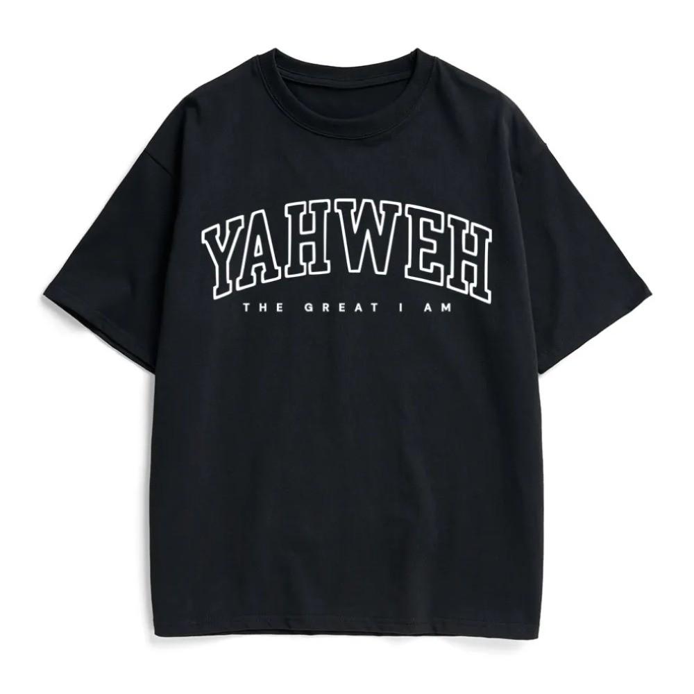 Yahweh The Great I Am Hebrew Christian Faith Cotton Men T-T-Shirt Back Print 4XL