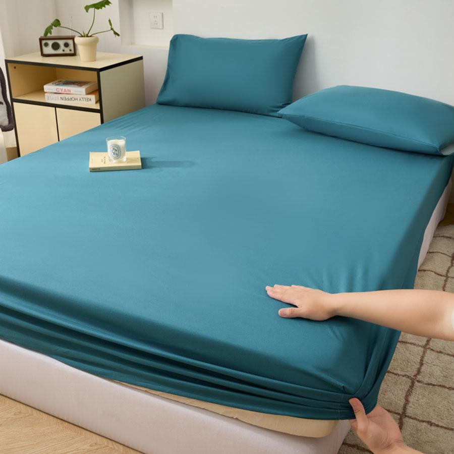 1pc Waterproof Mattress Protector Breathable Mattress Cover Anti-mite Anti-bacterial Fitted Bed Sheet (No Pillowcase)