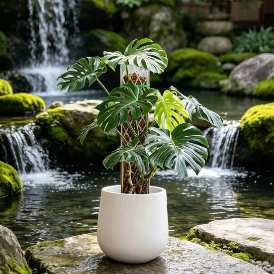 Pali di Muschio per Monstera 16 Pollici in Plastica a Forma di D Pali di Muschio per Piante Supporto per Piante Rampicanti Funziona con Muschio di Sfagno per la Crescita di Piante da Interno