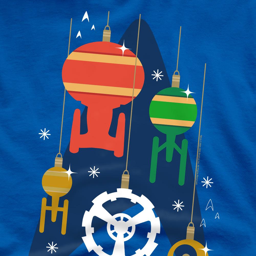 STAR TREK Mens Spaceship Bauble Christmas T-Shirt