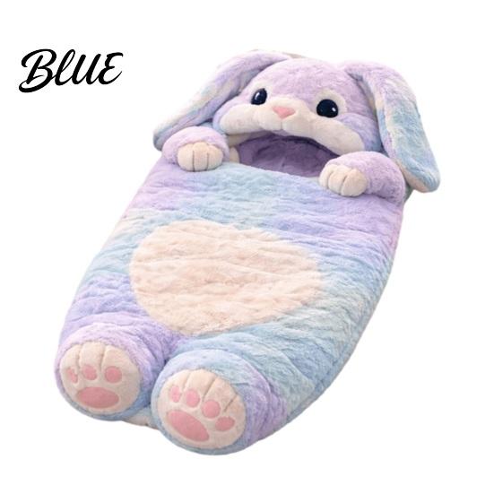 Indoor Outdoor Sleeping Bag Plush Rabbit Envelope Bag Lop-eared Bunny Slumber for Kids Portable Nap Mat Kids Animal Sack Home Travel Childhood