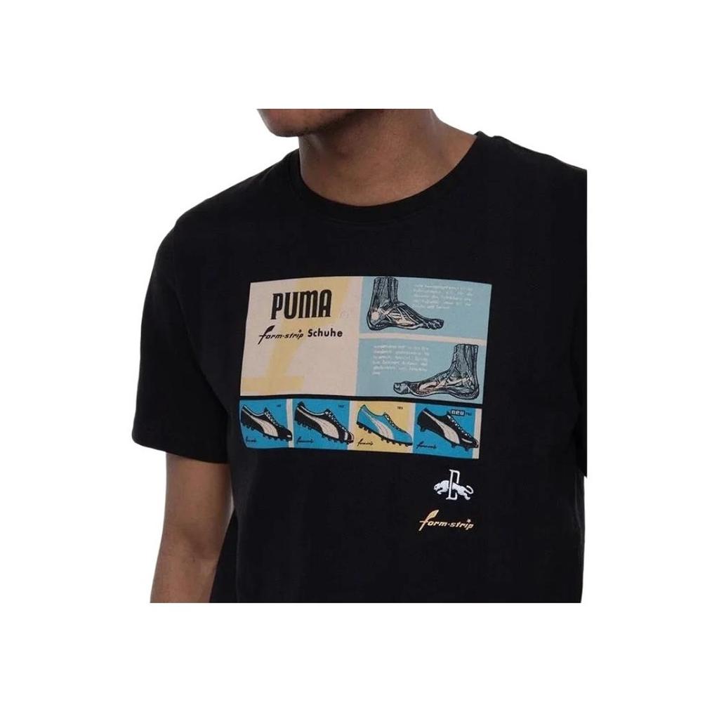 Puma Casual Printed Crew Neck Short Sleeve T-Shirt Men Tops Black 530611-01