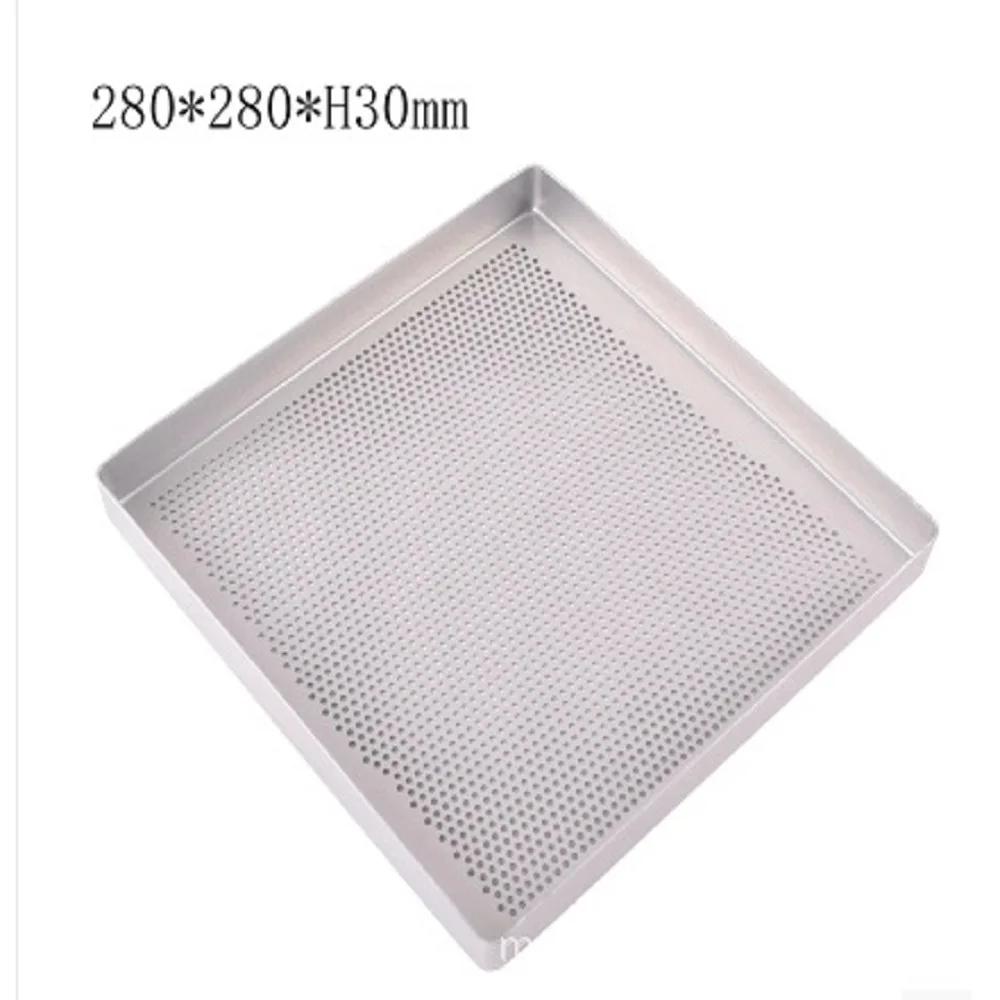 

1PC Baking Pan 28*28*3cm Aluminum Alloy 11 Inch Square Perforated Bakings Pan Non Slip Cake FOR Baking Parts Tools Bakeware China Mainland
