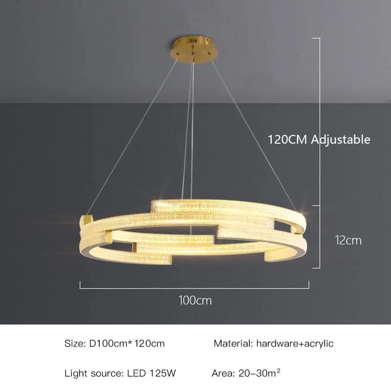 Modern Light Luxury Living Room LED Chandelier Bedroom Dining Room Crystal Light Geometric Design Home Decoration Chandelier