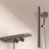 Bathroom Shower Faucet Set Brass Digital Show White Gray Bathtub Faucet Style Big Plate Thermostatic Style With Slid Bar