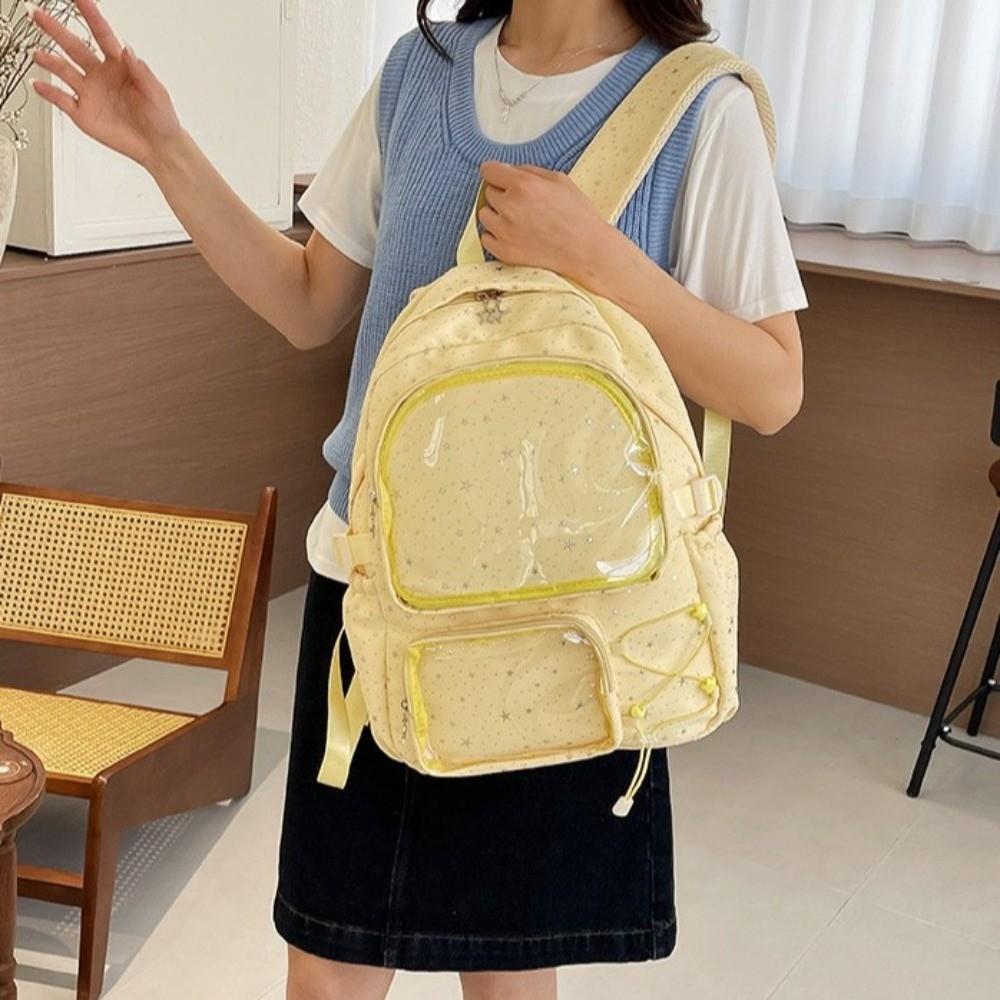 Oxford Stoff Stern Rucksack Druck Transparent Itabag Lässiger Nylon Rucksack Damen