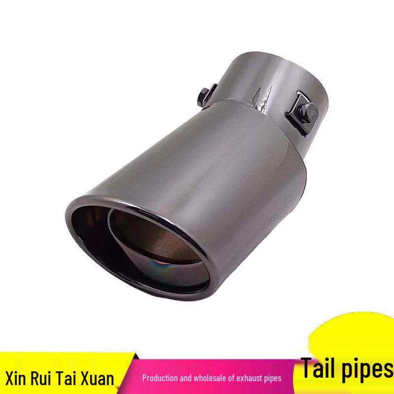 Universal Titanium Black Stainless Steel Exhaust Tailpipe Sleeve for Buick Excelle, Nissan Bluebird, and Ford Focus