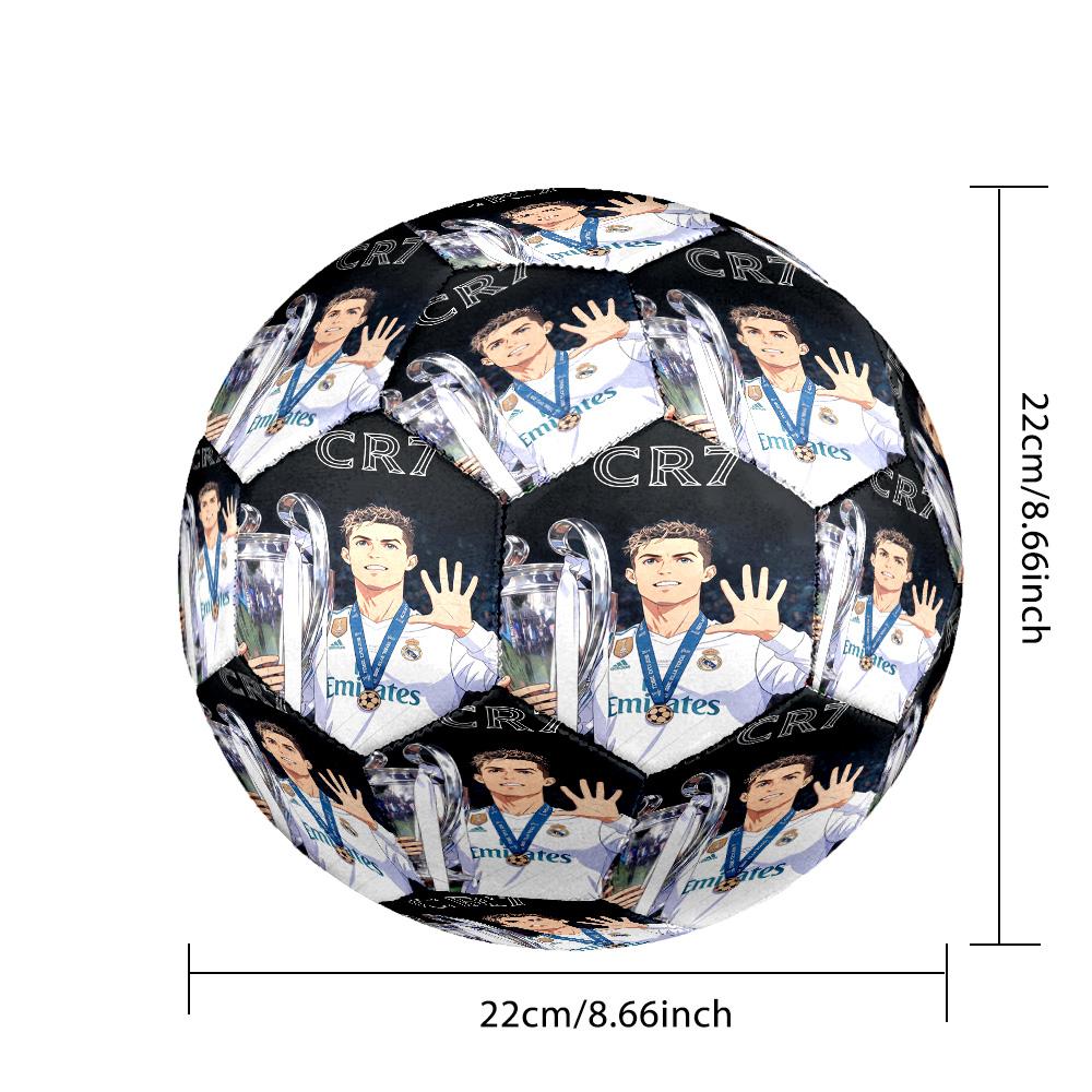 Ronaldo's Cr7 Skyward Kick Size 5 Football Machine-Stitched Indoor/Outdoor Training and Matches Perfect Commemorative Gift for Soccer Lovers