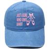 Bow Dance Shoes Letter Embroidery Baseball Cap Washed Retro Dad Hat Men's and Women's Casual Versatile Sun Hat