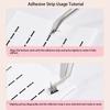 8 Sheet Self Adhesive Lash Strips for Fake Eyelashes No Glue Apply Black Transparent Waterproof Reusable Eyelash Adhesive Strips