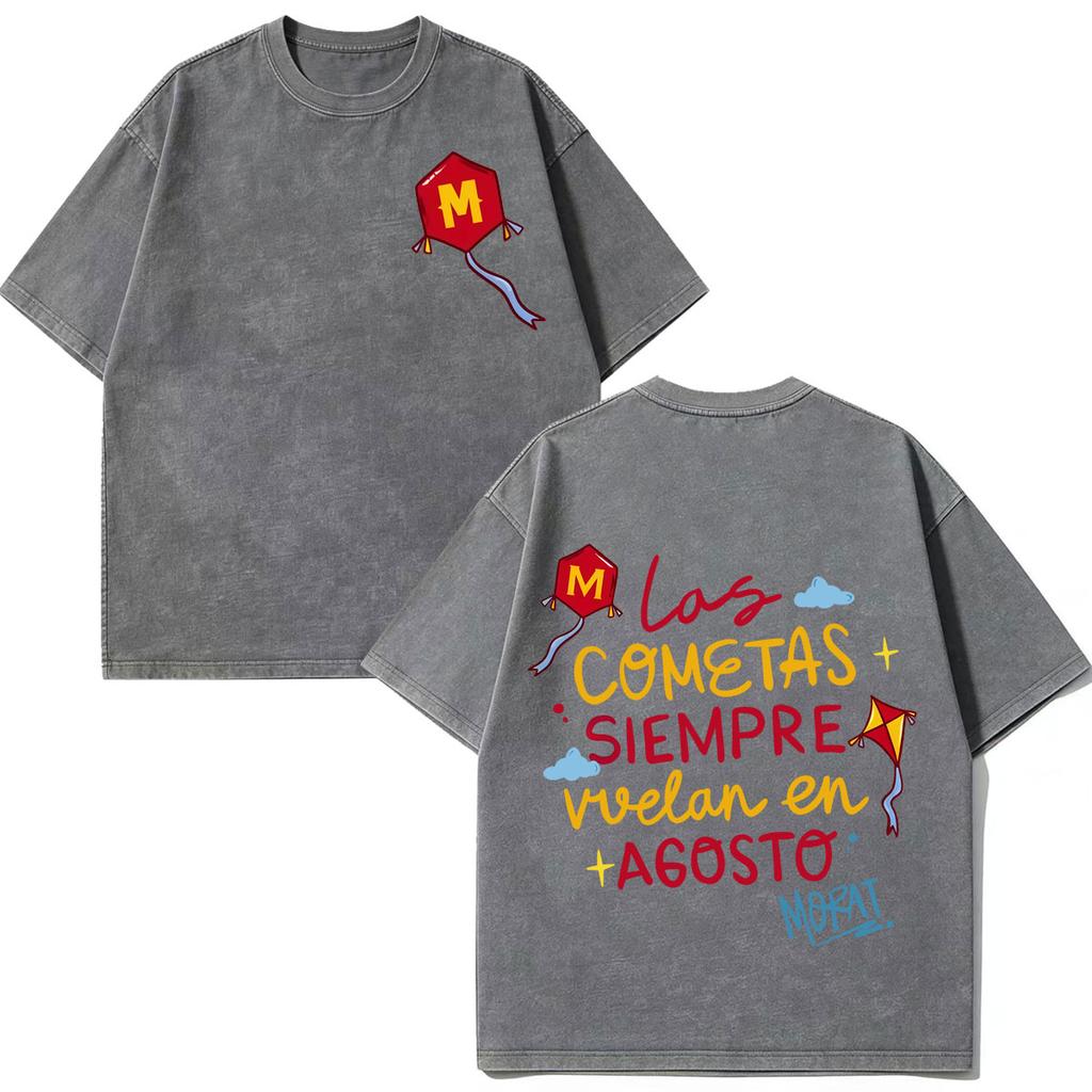 Band Rock Music Morat Tour 2026 Print Vintage Washed T-shirts Men Women Hip Hop T Shirt Loose Cotton Fashion Clothing T-shirts