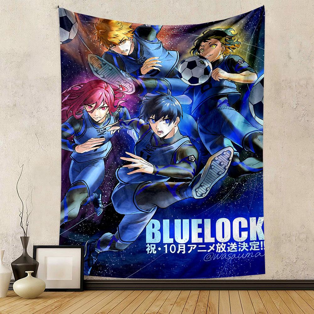 "Blue Lock Anime Characters Playing Soccer" Patterned Tapestry Home Decor, Suitable for Bedroom and Living Room, Gift