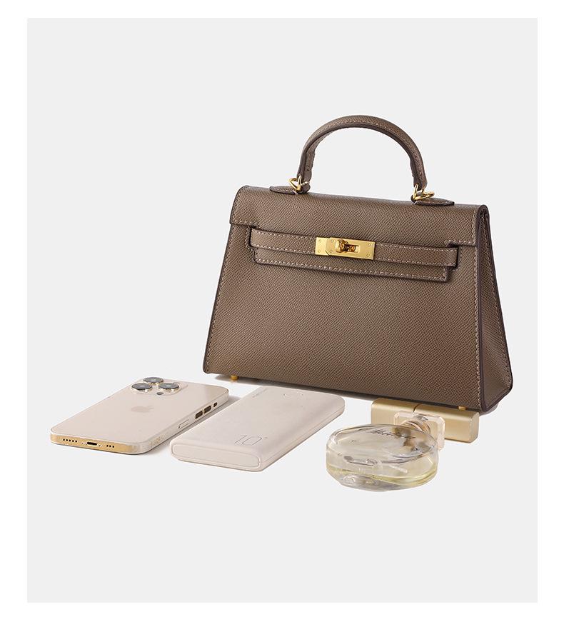 Summer 2025 High-End Soft Leather Kelly Mini Crossbody Handbag for Women