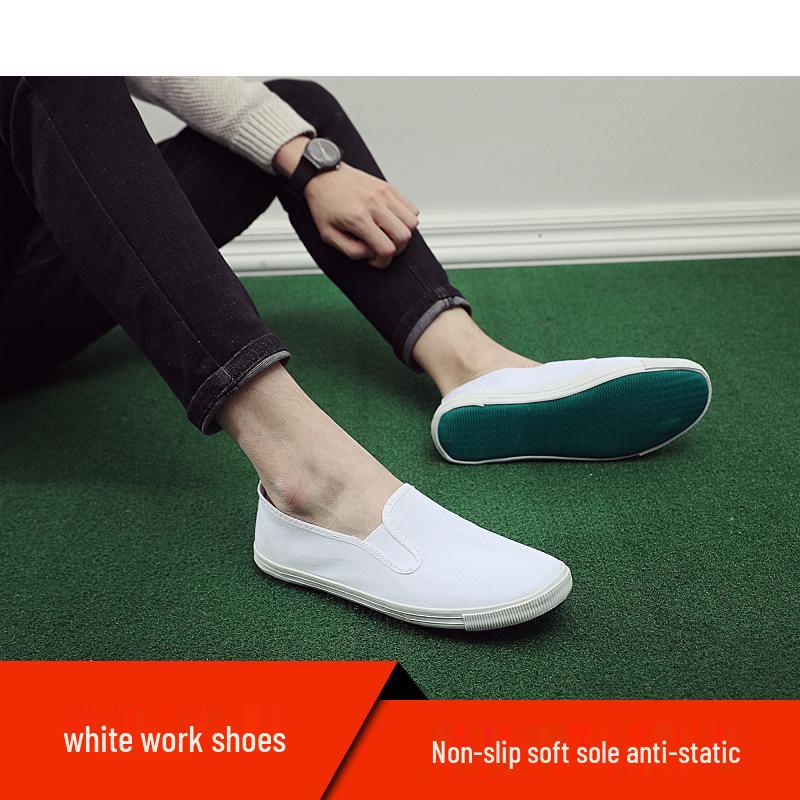 Unisex Slip-On Anti-Static Canvas Work Shoes for Medical Use