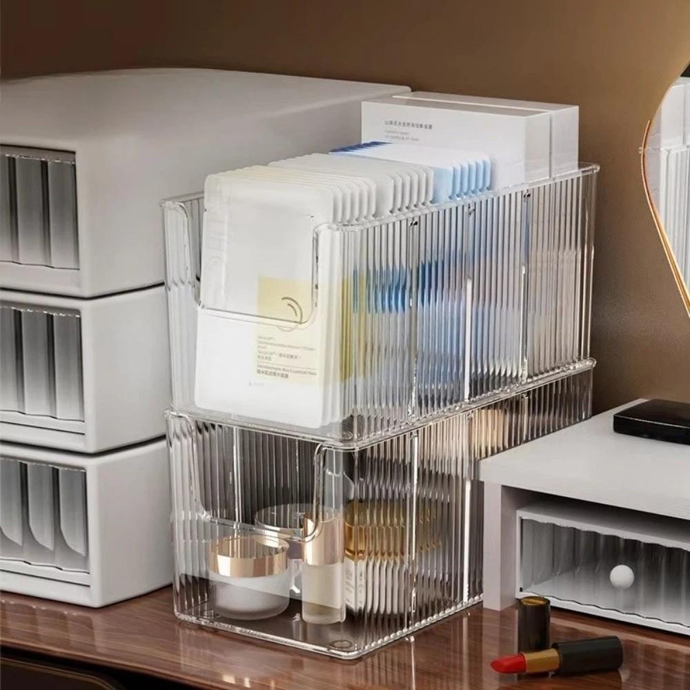 Transparent Storage Container Removable Dividers Organizing Box Home Supplies Display Rack Makeup