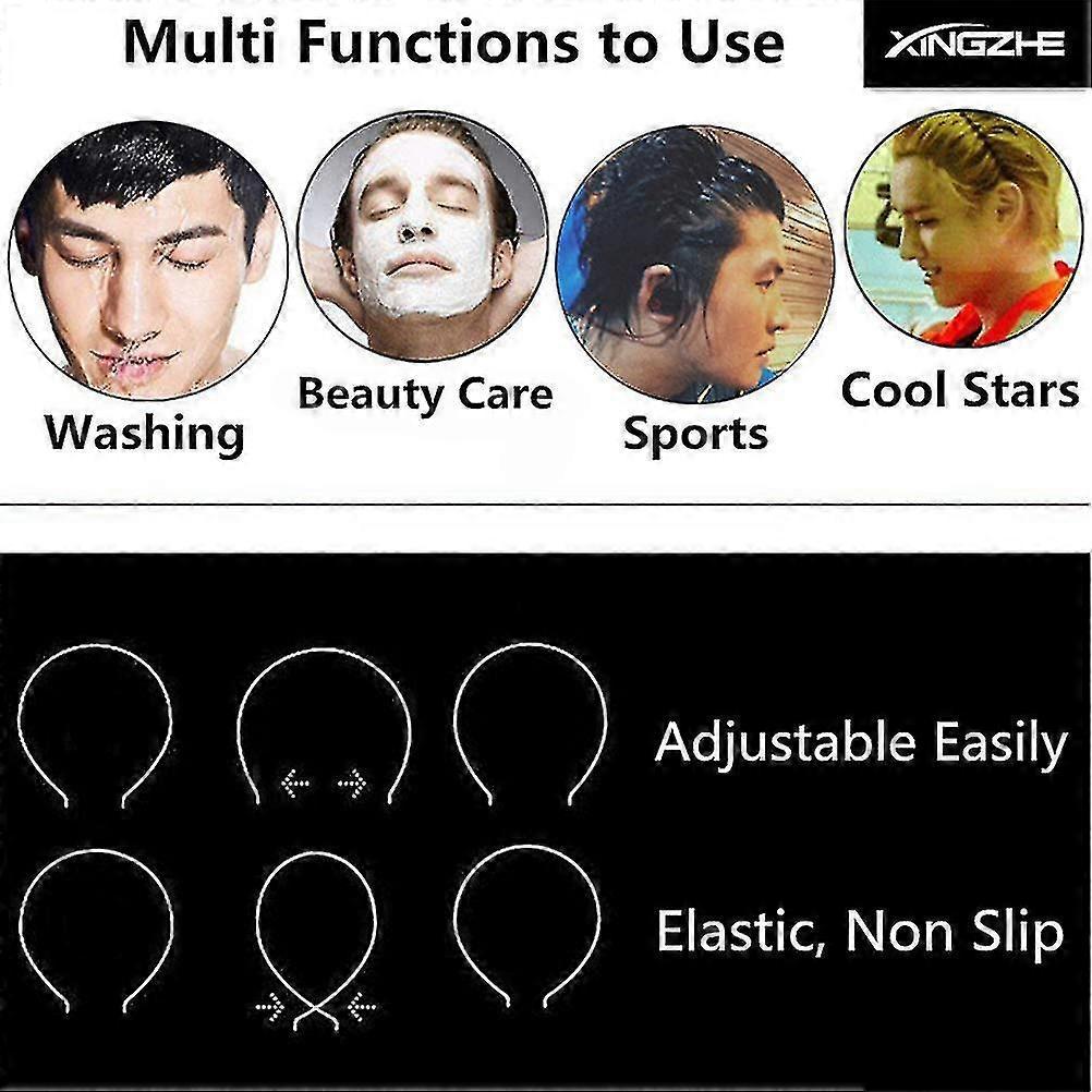 Hair Bands For Men Women"s Headbands, Unisex Black Wavy Spring Sports Headband For Men"s Hair Band Hoop Clips Women Accessories Simple Elastic Non Sli