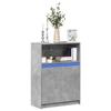 VidaXL Buffet with LED Concrete Grey 72x34x100 Cm Engineered Wood, Storage Furniture, Kitchen Storage Furniture, Furniture 852162