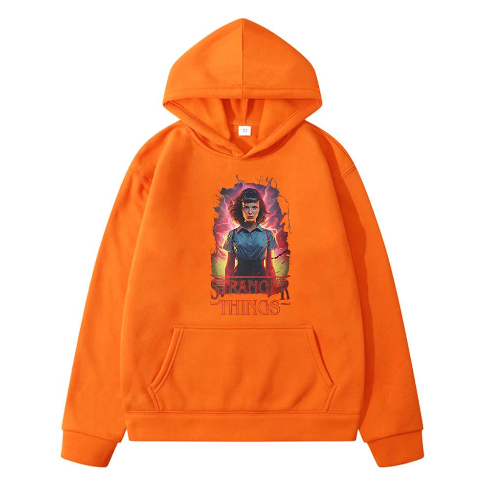 Herbst Kawaii Hoodies Stranger Things Print Anime Hoodie Fleece Sweatshirt Jacke Jungen Pullover Y2K Sudadera Kinderkleidung Mädchen