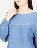 Jill by Jill Stuart Women's Garter Rib Knit Sweater, Blue, FR