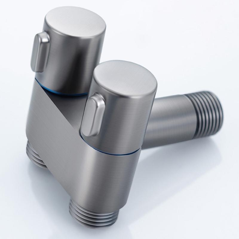 Brass 3-way Filling Angle Valve Wall Mount One Into Two Out Water Toilet Faucet Bidet Sprayer for Bathroom Accessories