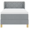 Box Spring Bed with Headboard Light Gray 100 X 200 Cm Fabric