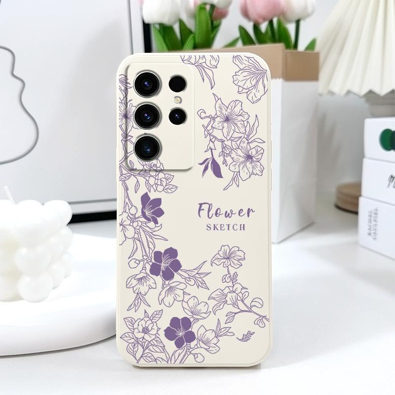 Line Morning Glory Phone Case For Samsung Galaxy S25 FE S24 S23 S22 S21 S20 S10 S10E Ultra Plus Note 20 Ultra Plus Cover