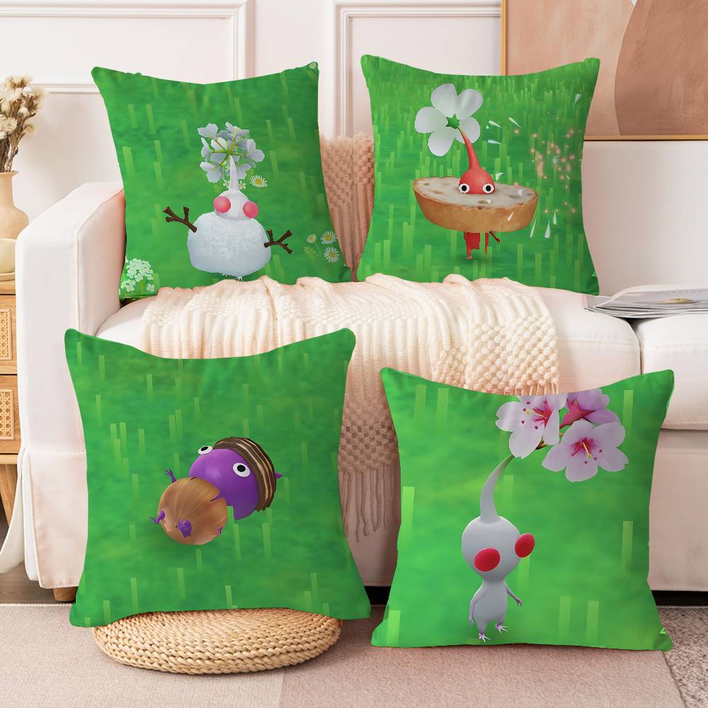 P-Pikmin Pillowcase Toon Gift Cushion Cover Bedroom Home Sofa Chair Seat Decor Pillow Case