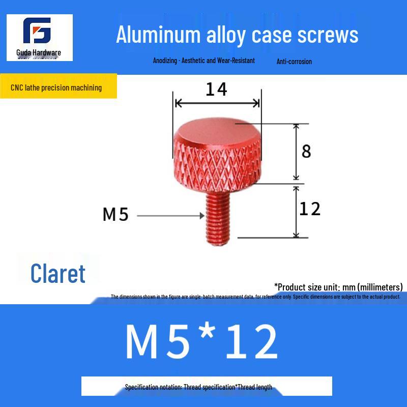Knurled Aluminum Alloy Hand-Tightening Knob - M3M4M5M6M8 Sizes.