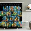 Cozy Kids Sleep Shower Curtain Multicolored Illustration Featuring Children With Pets In Bed For A Calming Nursery Ambiance (36X