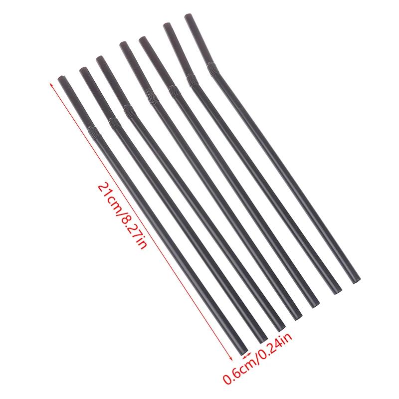 

100Pc Drinking Straws Black Individually Wrapped Drinking Pp Straws Drinks Straw Party Supplies PP Material 21Cm Long 6 Mm Wide чёрный