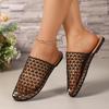 Women Sandals Round Headed Fish Mesh Hollow Ballet Shoes for Summer New Fashionable Flat Bottomed Slides Women Slippers