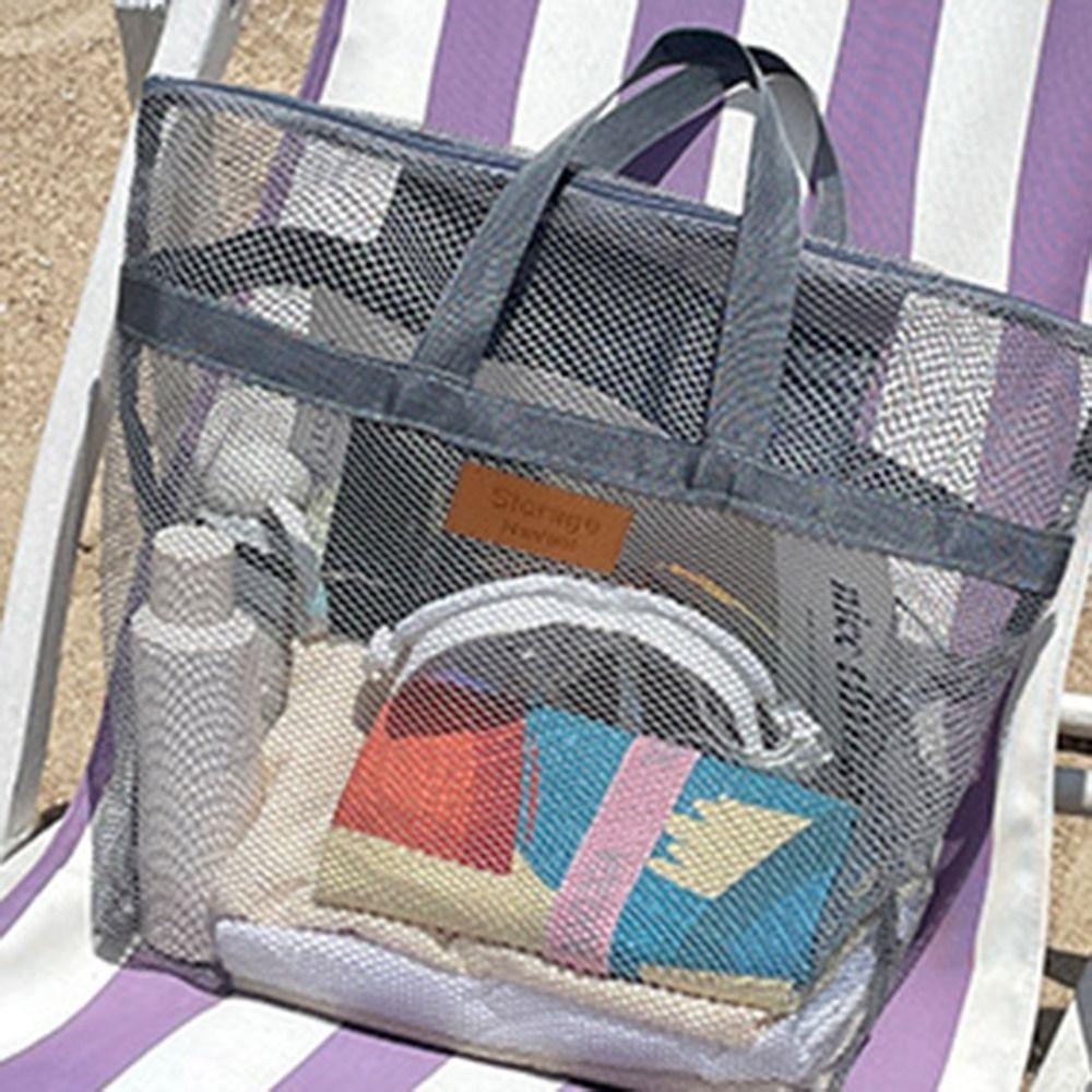 Mesh Beach Bags Large Capacity Handbag New Makeup Storage Bag  Travel