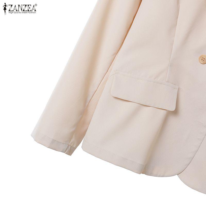 ZANZEA Cárdigan Blazer de Manga Larga para Mujer y Pantalones Conjuntos Casuales de Dos Piezas
