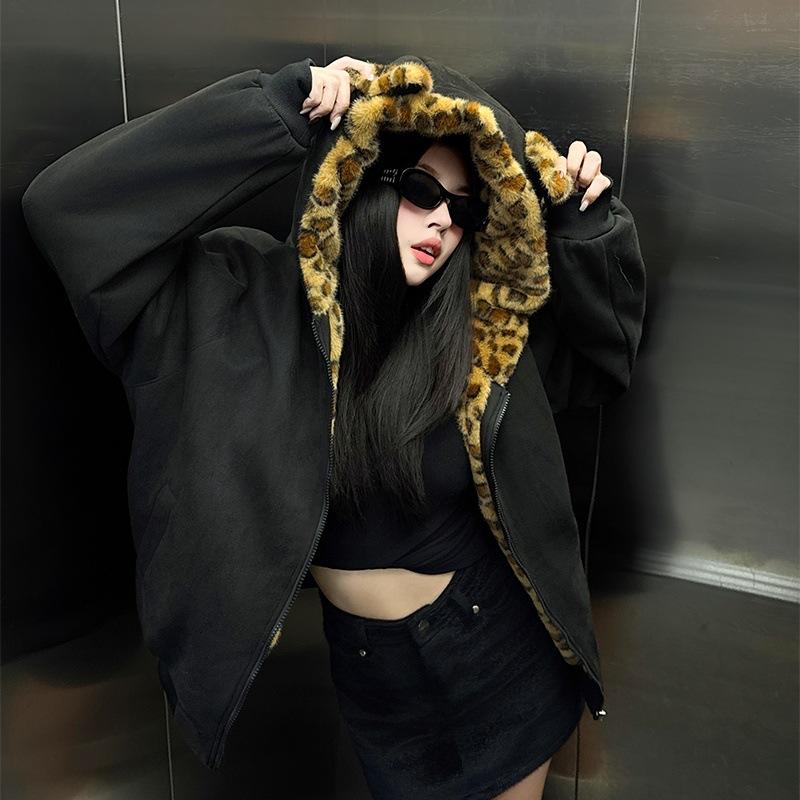 Zoshan suede cat ear cotton clothes for men and women winter new velvet couple cleanfit warm cotton-padded clothes