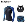 Womens UV Protection Rash Guard Set Quick-Dry Surfing Swimsuit Long Sleeve Diving Suit Swimming Snorkeling
