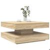 VidaXL 360-degree Rotating Coffee Table Sonoma Oak 70x70x34.5 Cm, Side Table, Living Room Table, Modern Coffee Table, 858481