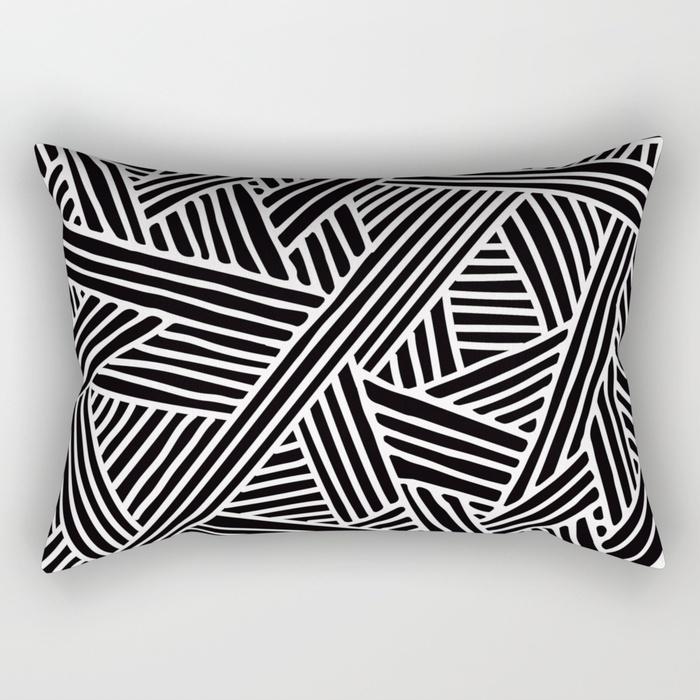 Black and White Simple Geometric Rectangle Pillowcase Home Decor Car Sofa Cushion Cover Home Decor Accessories 30x50cm
