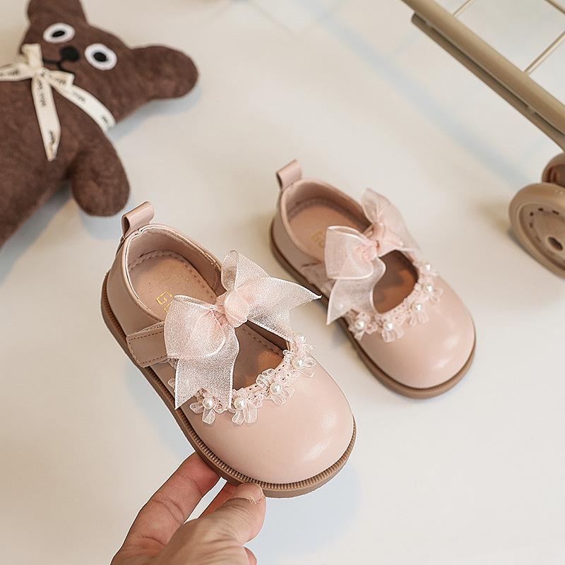2025 Spring White Princess Shoes: Soft Sole Leather Dress Shoes for Girls