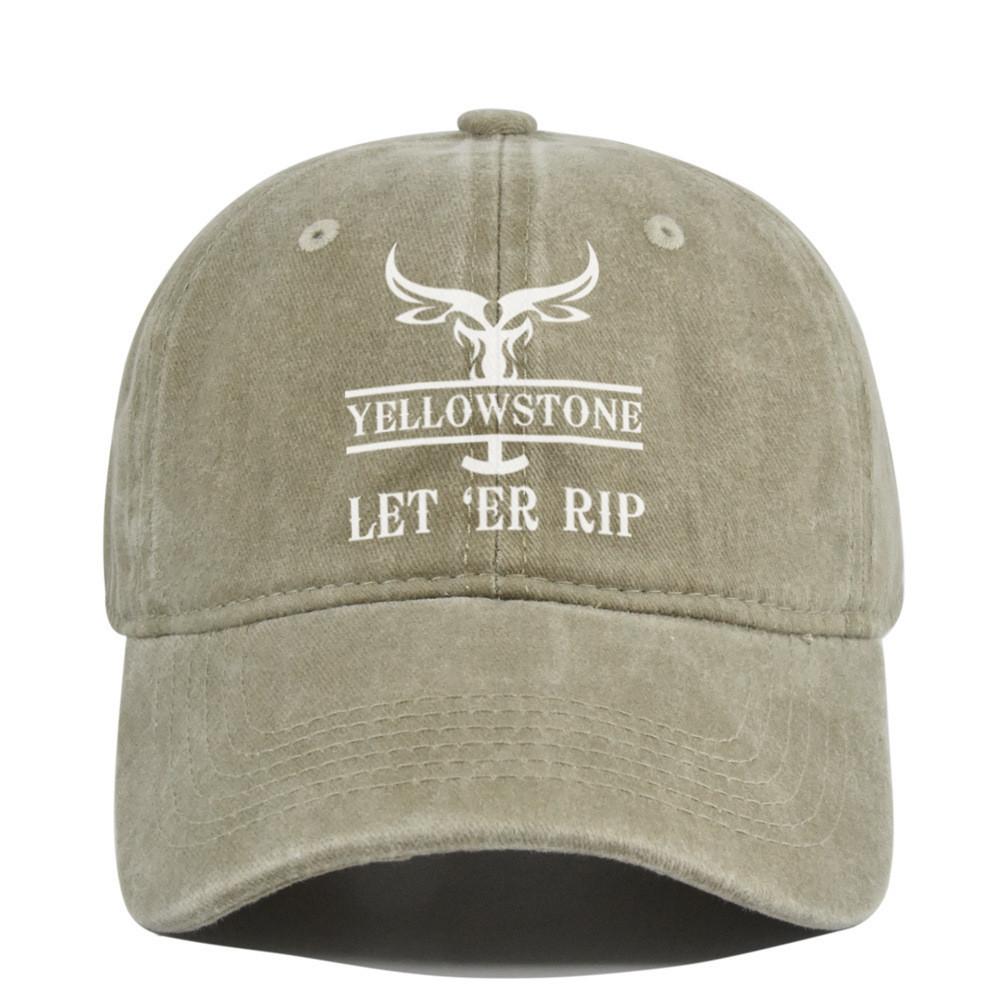 Cap Baseball Retro Printed Peaked Cap Washed Distressed Visor Fashion Cotton