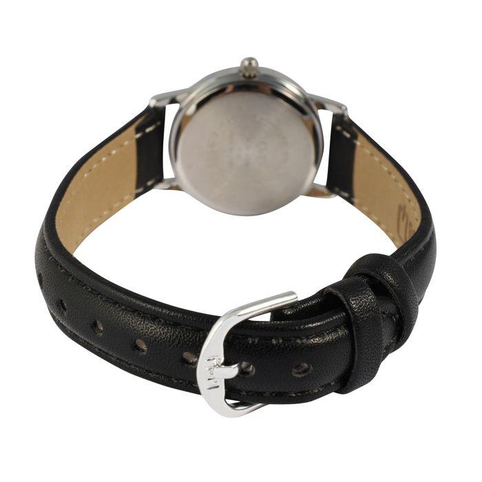 Montre Femme - Q&Q - Modèle Q&Q - Boîtier 26 mm - Cadran blanc - Bracelet simili cuir noir