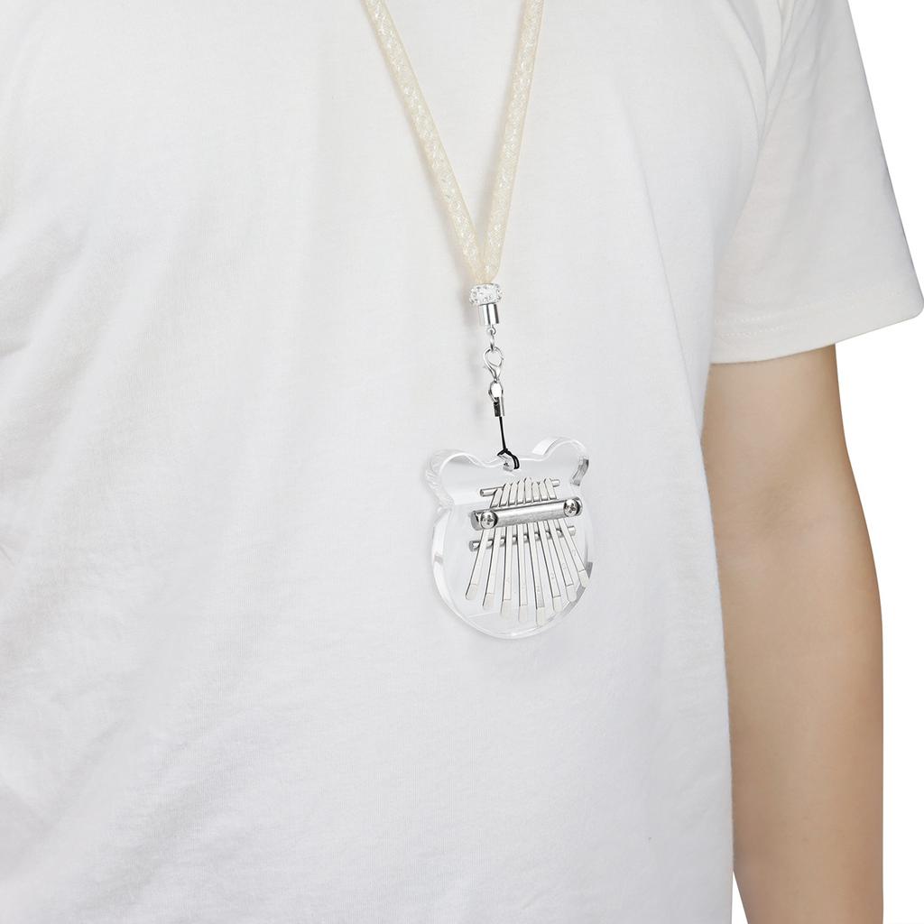 Mini 8-tone Thumb Piano Crystal Kalimba Mini Kalimba Free Pendant Acrylic Bear