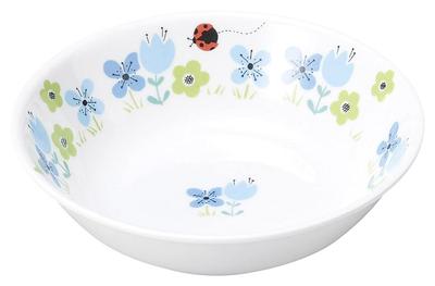 [Official] OGISO (Ogiso) Nursery School-Used Reinforced Porcelain Deep Plate, 12.5cm, Blume Blue, Perfect for Salads, Desserts, and More, 11591330B100