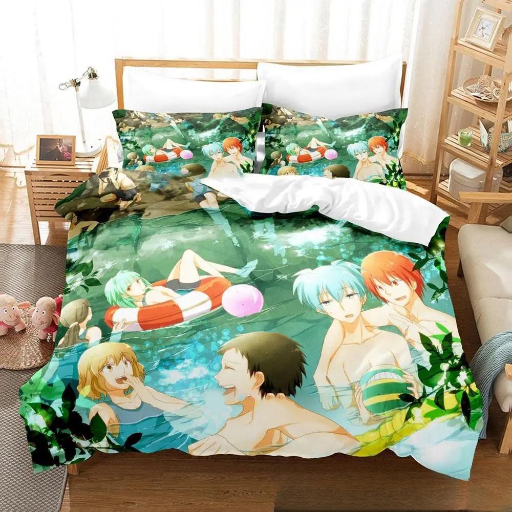 3D Cartoon Assassination Classroom Koro-sensei Bedding Set Boys Girls Twin Queen King Size Duvet Cover Pillowcase Bed Boys Adult