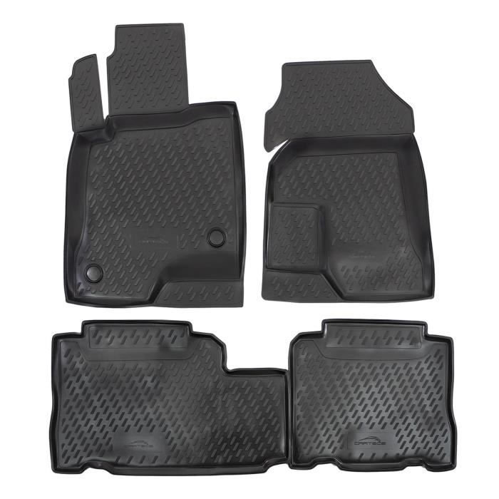 Tapis De Sol En Caoutchouc 3D Exclusive - J&amp;J AUTOMOTIVE - Chevrolet Captiva 2006-2018 - Noir - Bords Relevés - Antidérapant