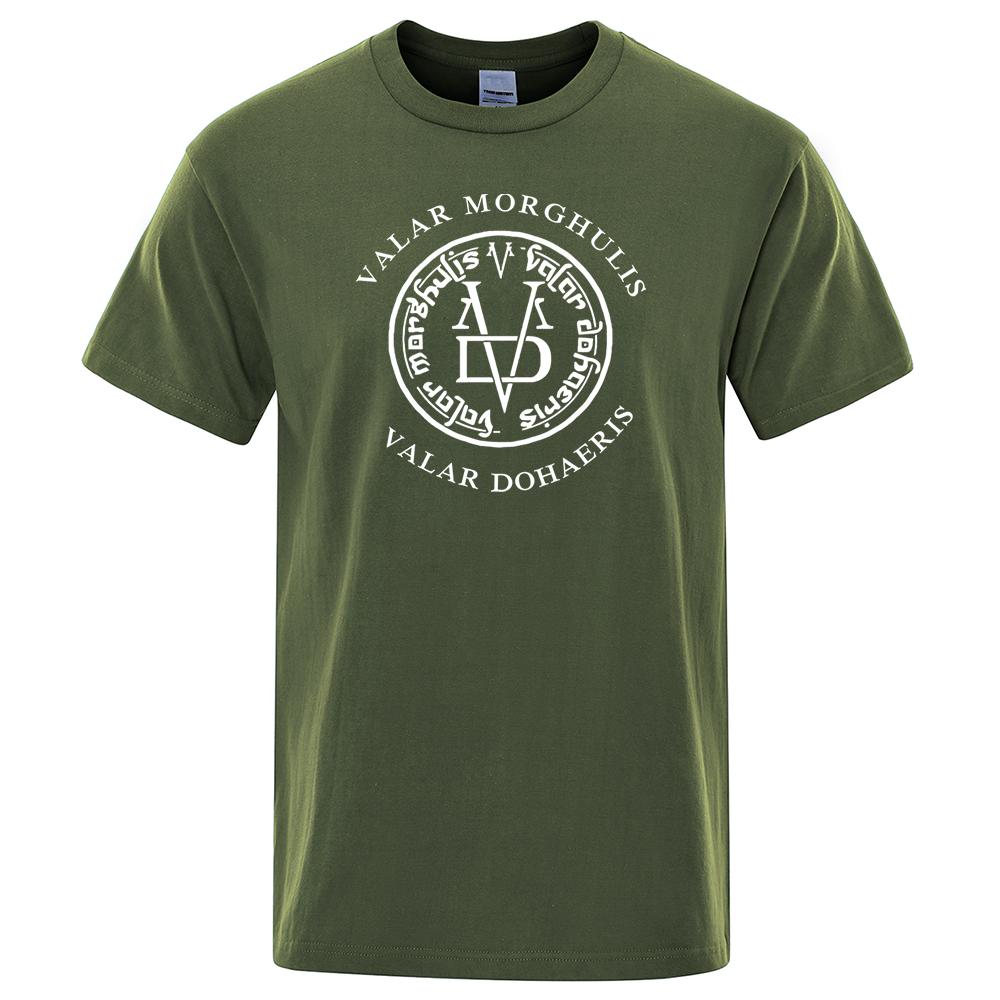 Valar Morghulis & Valar Dohaeris Tshirt Hip Hop Casual T-Shirt Men Short Sleeve 2023 Summer Brand T Shirt Casual Harajuku Tops