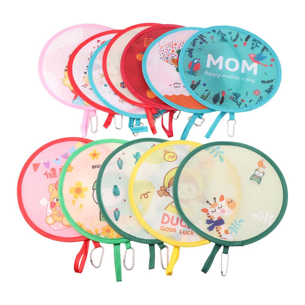 Lightweight Handheld Round Fan Portable Mini Pocket Fan Creative Cartoon Folding Fan Men