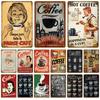 Hisun Tin Sign HD Tin Sign Vintage Coffee Wall Decor  Retro Coffee House  Espresso Metal Poster for Cafe Kitchen Home Decor