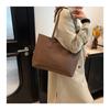 Minimalist Faux Leather Tote Bag for Women, Large Capacity Bucket Shoulder Handbag, Soft Texture Commuter Purse